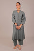 Veshbhoshaa Bluesaanchi Women'S Grey Kurti With Trouser Pajama Set